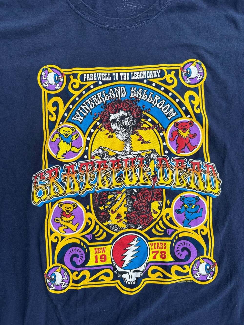 Liquid Blue Grateful Dead Winterland Ballroom 78 T-Shirt Navy Blue XXL
